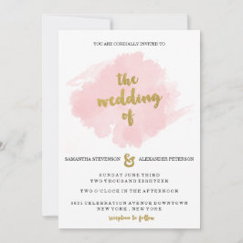 Guld- och rodnadbröllopinbjudan inbjudningar