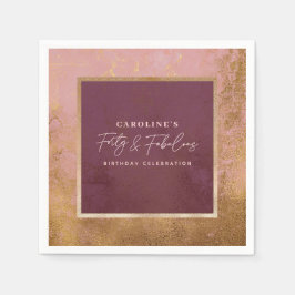 Guld och Rosa 40:e födelsedag Party Pappersservett