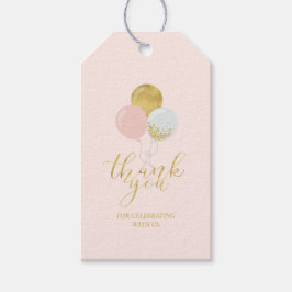 Guld och Rosa Bubblor | Party Tack för favorittagg Presentetikett