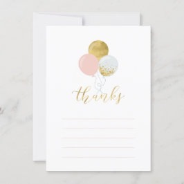 Guld och Rosa Bubblor | Party Tackkort-kort Tack Kort