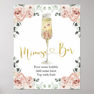Guld och Rosa Dusty Ro Soiree Mimosa Pub Sign Poster