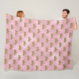 Guld och Rosa Glitter Fleecefilt