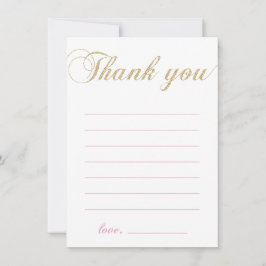 Guld och Rosa | Modern Girl Party Tackkort Tack Kort