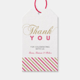 Guld och Rosa | Modern Tack för favoriter Presentetikett