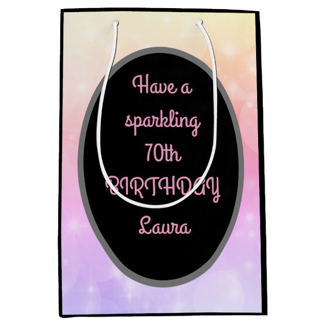 Guld och Rosa Personlig 70:e födelsedagen (Framsidan)