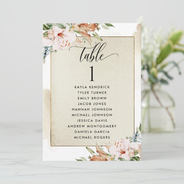 Guld och Rosa-platskort med gäst Namn (Stående Fram)