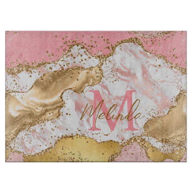 Guld och rosa sequins agat (Framsidan)