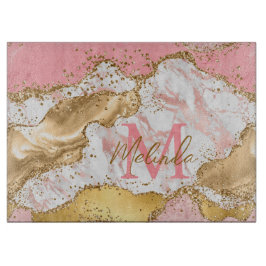 Guld och Rosa Sequins Agate