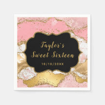 Guld och Rosa Sequins Agate Sweet sixteen