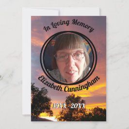 Guld och Rosa Sunset Photo Memorial Program
