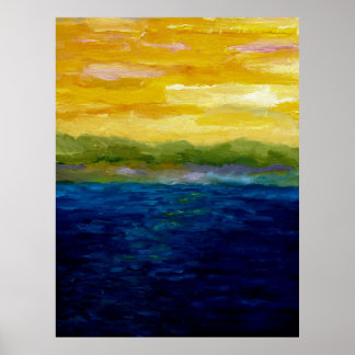 Guld och Rosa Sunset Poster