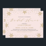 Guld och Rosa Winter Snowflake Bröllop Möhippa Inbjudningar<br><div class="desc">Fira din speciella dag med inbjudningskort för möhippan i vintern. Den här designen har snyggt-typografi,  snöflingor och gnistor i kombinationer mellan guld och  rosa färg. Perfekt för en möhippa på vintern eller en möhippa på julen. Fler inbjudningar och party-förråd finns tillgängliga i min butik BaraBomWedding.</div>
