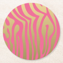 Guld- och rosa zebra rändermönster