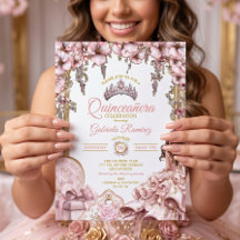 Guld och rosabruden krona blomster Quinceañera