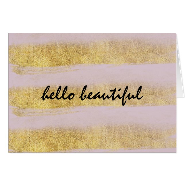 Guld- och rosarandar hälsningskort (Framsidan Horizontal)