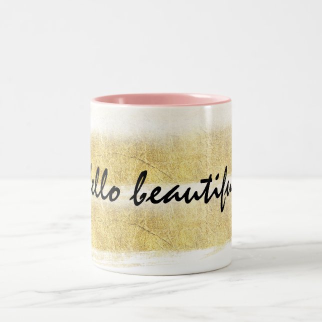 Guld- och rosarandar Två-Tonad mugg (Center)