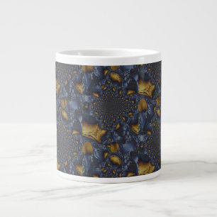 Guld och Silver Blue Molten Metall Jumbo Mugg
