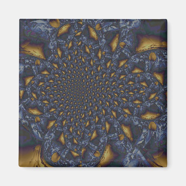 Guld och Silver Blue Molten Metall Magnet (Framsidan)