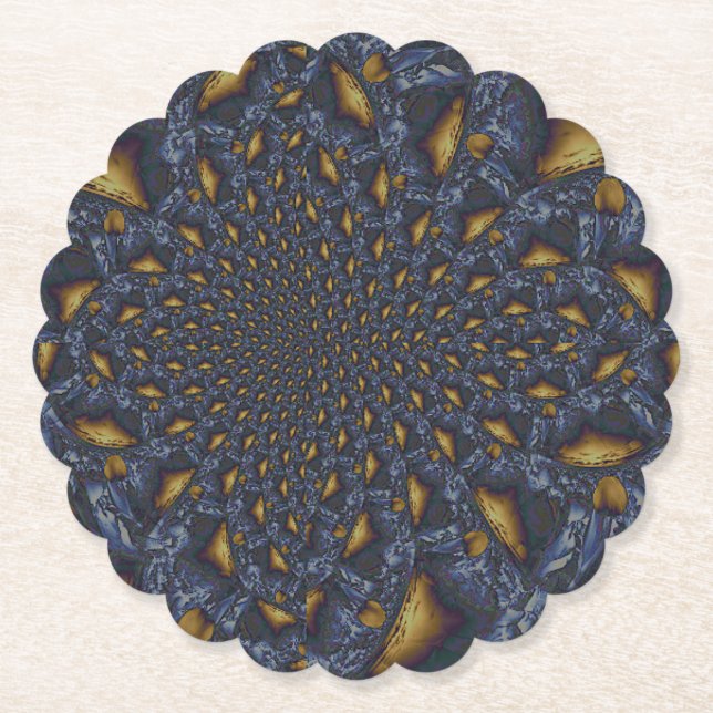 Guld och Silver Blue Molten Metall Underlägg Papper (Framsida)