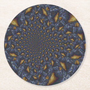 Guld och Silver Blue Molten Metall Underlägg Papper Rund