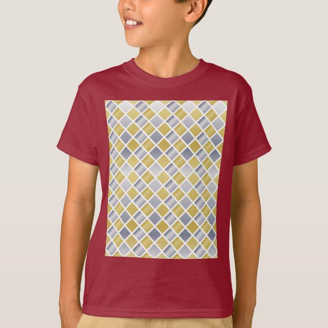Guld och Silver (Diamond Checkered) T Shirt (Framsida)
