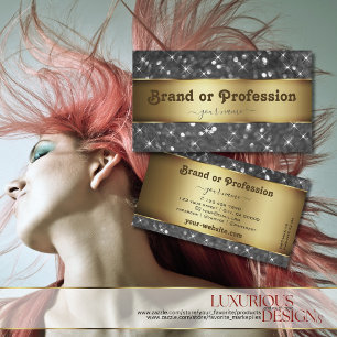 Guld och Silver Glitter Luminous Stars Elegance Visitkort