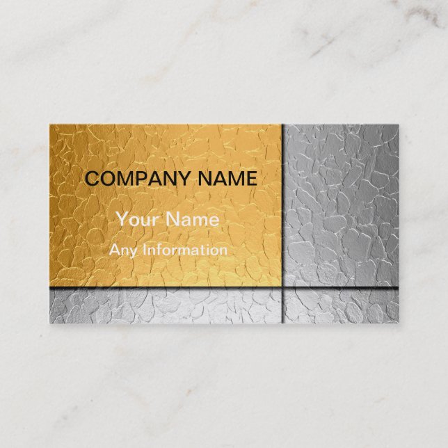 Guld och Silver Luxury Metallic 2 Visitkort (Framsida)