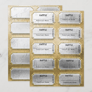 Guld och Silver Raffle Biljett Inbjudningar