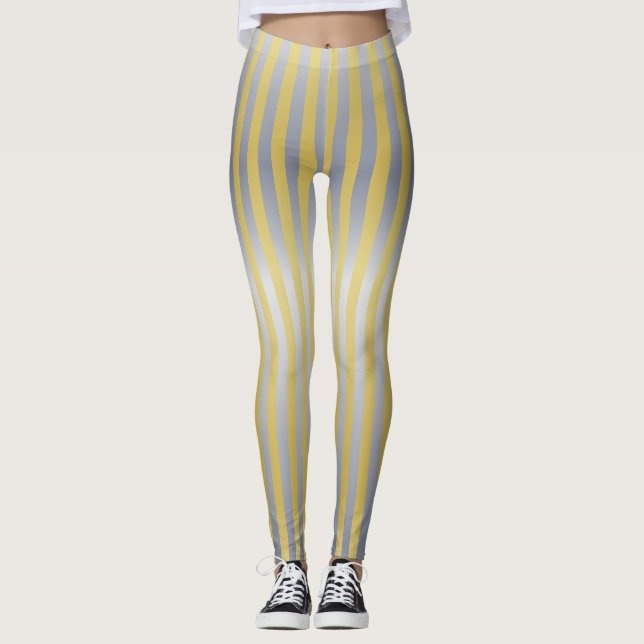 Guld och Silver (Rand) Leggings (Framsida)