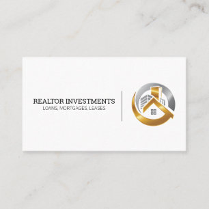 Guld och Silver Real Gods House Logotyp Visitkort