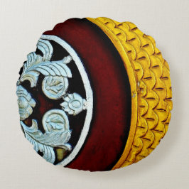 Guld och Silver Rund Kudde