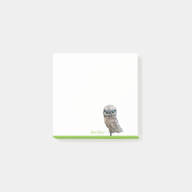 Guld och silver som gräver uggladekoren post-it block (Framsida)