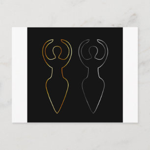 Guld och silver symbol för Wiccan-gudinna Vykort