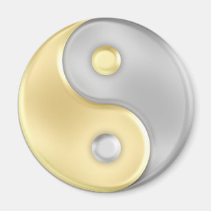 Guld och silver Yin och Yang Magnet