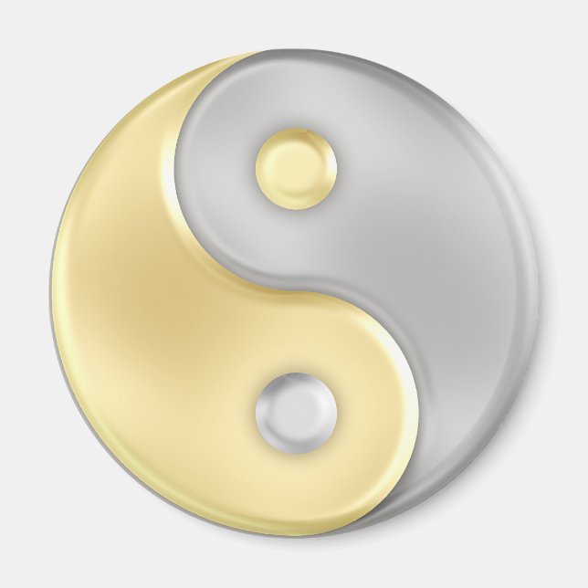 Guld och Silver Yin och Yang Magnet (Framsidan)