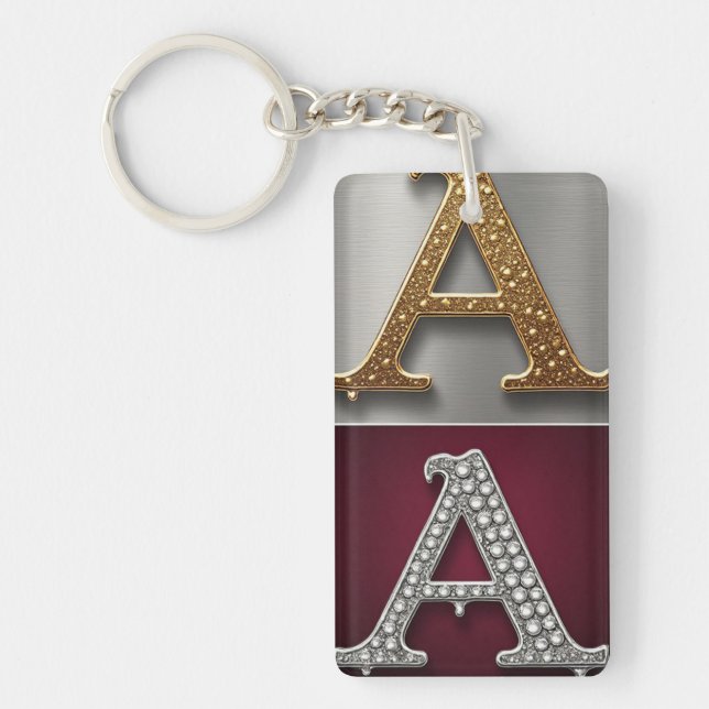 Guld- och silverbokstav A-monogram (Framsidan)