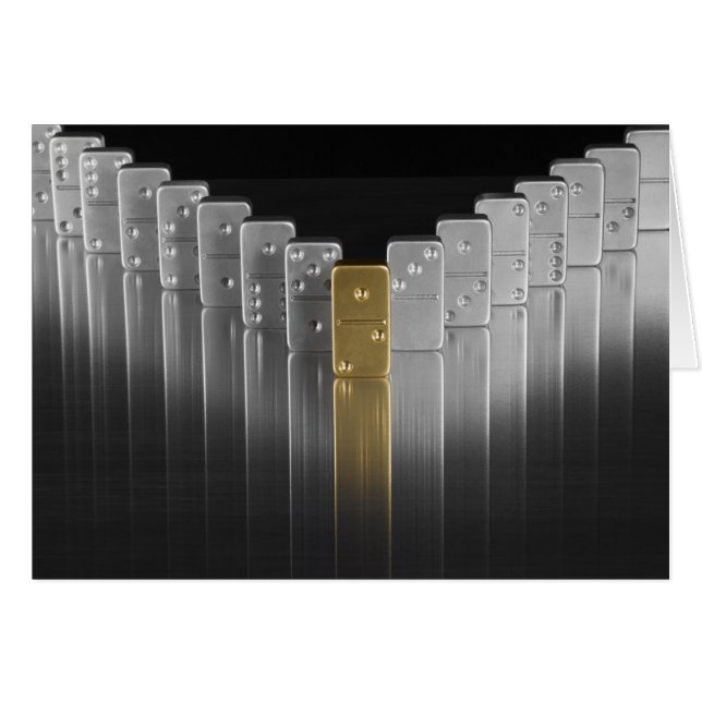 Guld- och silverdomino hälsningskort (Framsidan Horizontal)