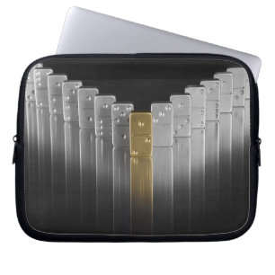 Guld- och silverdomino laptop sleeve