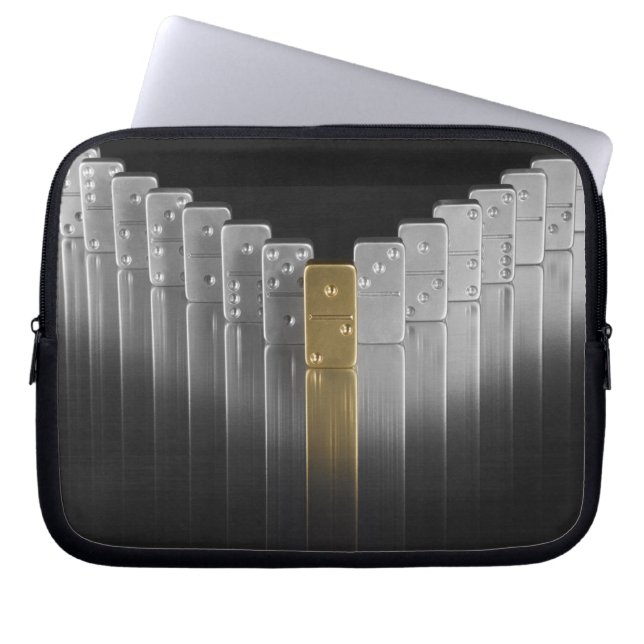 Guld- och silverdomino laptop sleeve (Framsidan)
