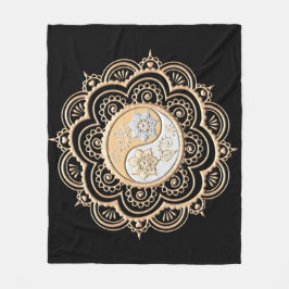 Guld- och silvermandala fleecefilt