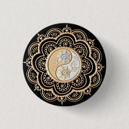 Guld- och silvermandala knapp