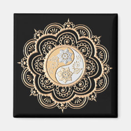Guld- och silvermandala magnet
