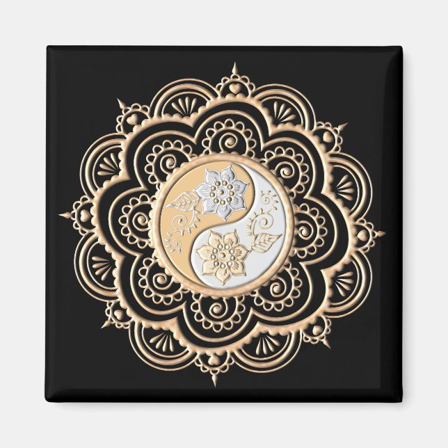 Guld- och silvermandala magnet (Framsidan)