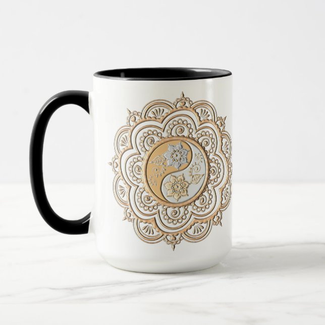 Guld- och silvermandala mugg (Vänster)