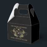 Guld- och silverram med en krona presentaskar<br><div class="desc">Elegant,  enkel 50-års bröllopsdag design.
Guld- och silverram med en krona. Svart och utbytbar bakgrund och anpassningsbar textmall.</div>