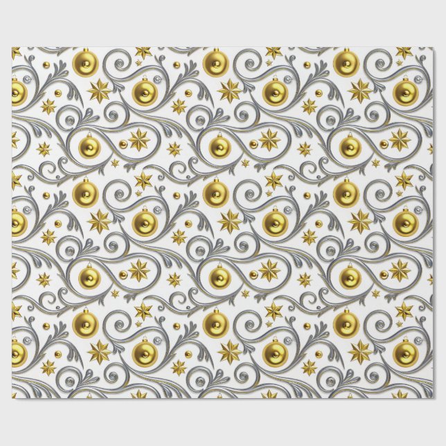 Guld- och silversnurrande elegans presentpapper (Platt)