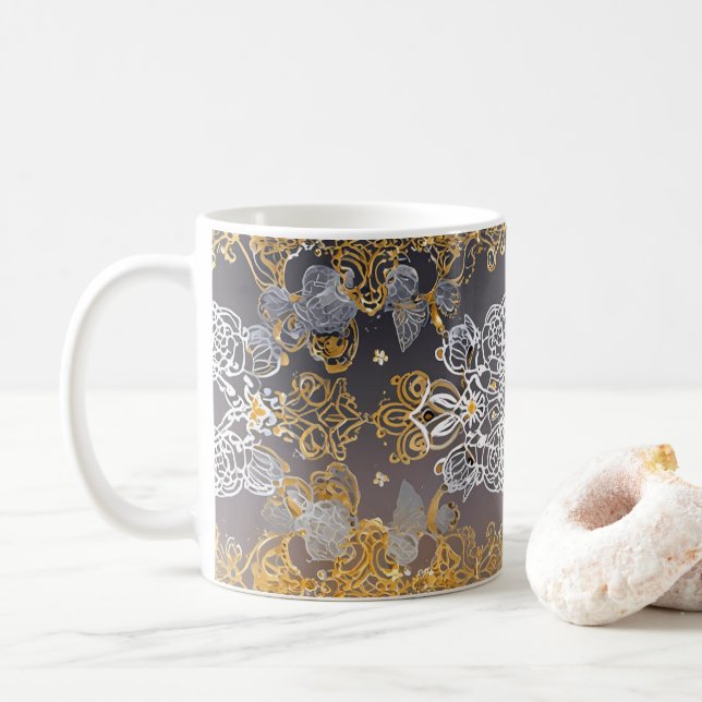 Guld och Slever Lacy Kaffemugg (Med munk)