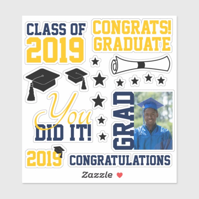 Guld och Studenten Klistermärken (Ark)