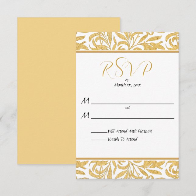 Guld och Svaret på Svaret på Elegant Stil OSA Kort (Fram/baksida)