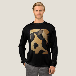 Guld och svart Abstrakt Geometric Mönster T Shirt
